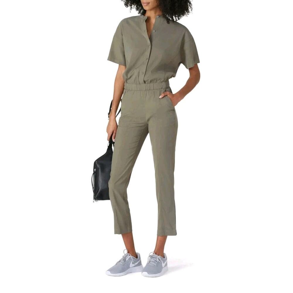 Lululemon Perfectly Poised Jumpsuit Women 6 Grey Sage Cupro Fabric Classic Fit